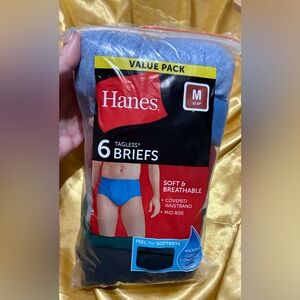 Hanes Men’s Tagless Briefs – Blue & Light Blue (6-Pack)